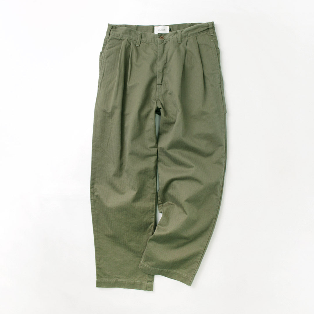 CAL O LINE Herringbone 2-tuck trousers