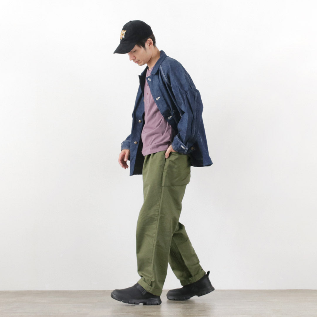 CAL O LINE Herringbone 2-tuck trousers