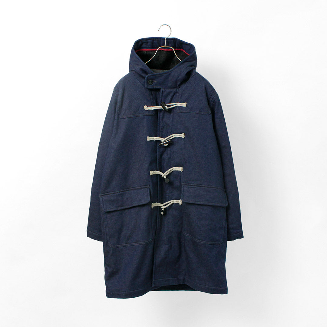 FOB FACTORY（FOBファクトリー） インディゴ ダッフルコート メンズ アウター 二十織デニム ウール 経年変化 日本製 INDIGO  DUFFLE COAT