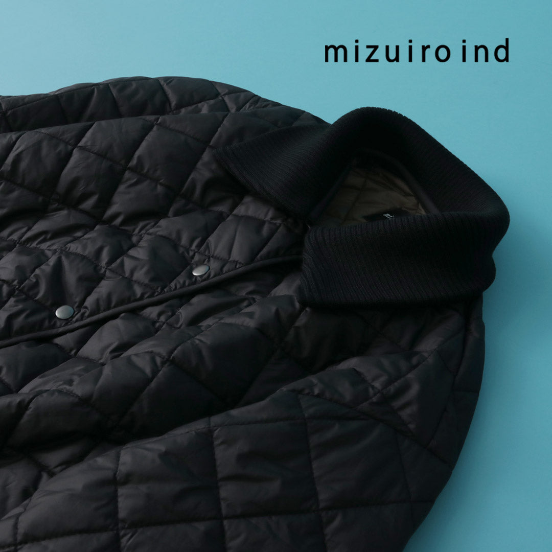 【30％OFF】mizuiro ind（ミズイロインド） リブカラー キルティング ロングコート レディース アウター ロング丈【セール】