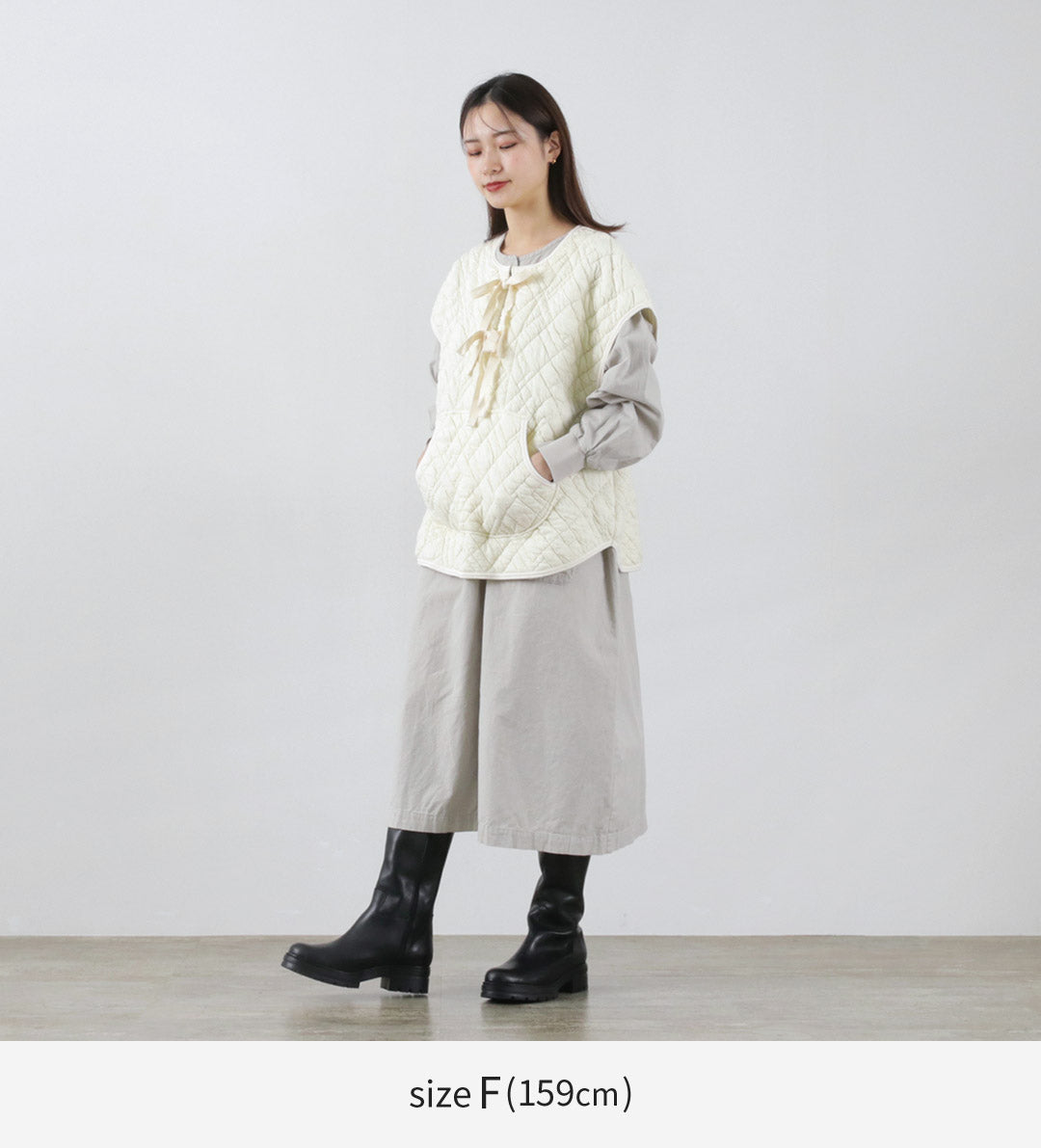 【SALE品2点で20%OFF・3点で30%OFF！3/11(月)09:59まで】【30％OFF】TUMUGU（ツムグ） ストレッチキルトダイヤ柄  中綿ベスト レディース プルオーバー 日本製 無地 綿 コットン ゆったり【セール】