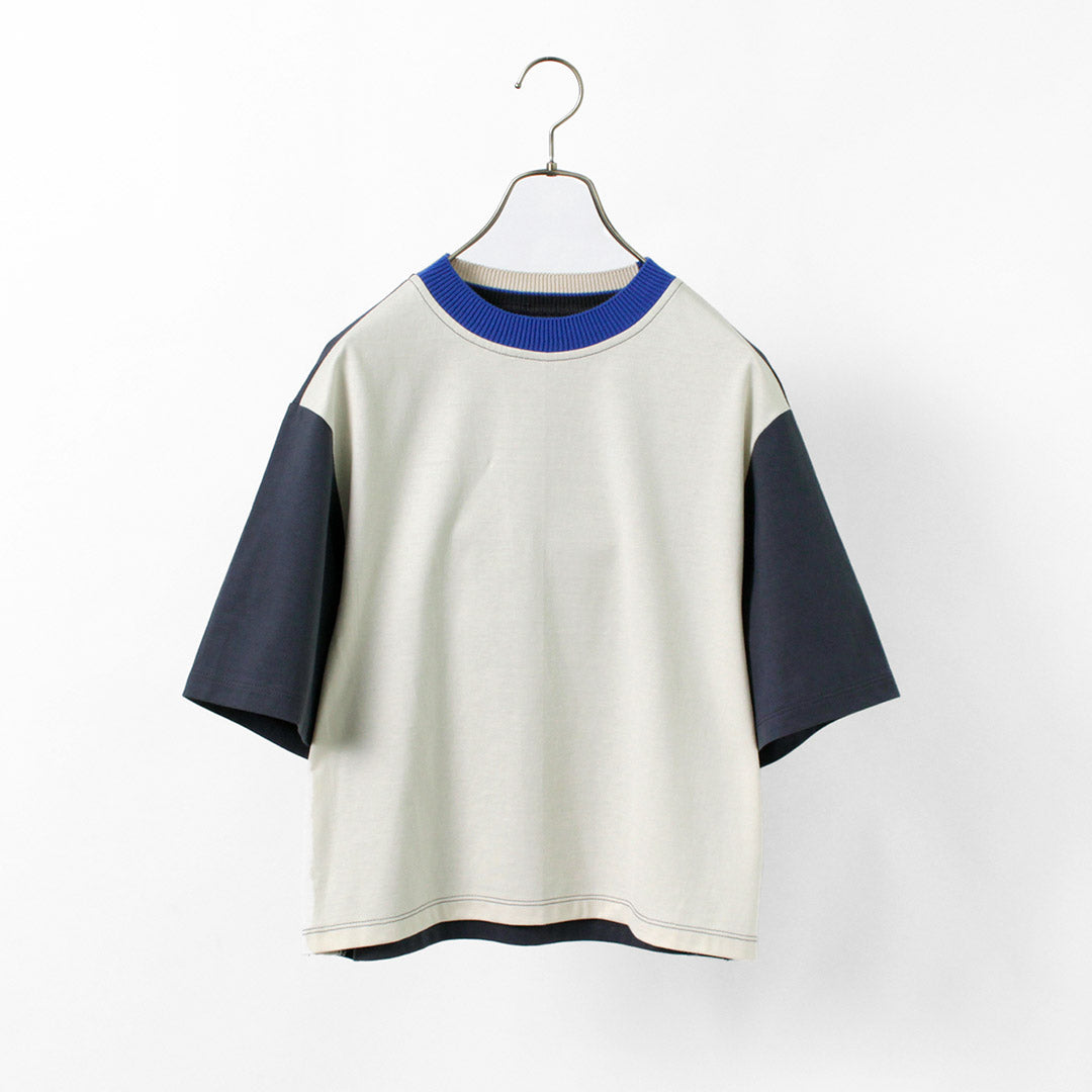 COOHEM（コーヘン） ニットサイドライン Tシャツ / レディース 半袖 配色 カットソー トップス 米冨 YONETOMI KNIT  SIDELINE T-SHIRT