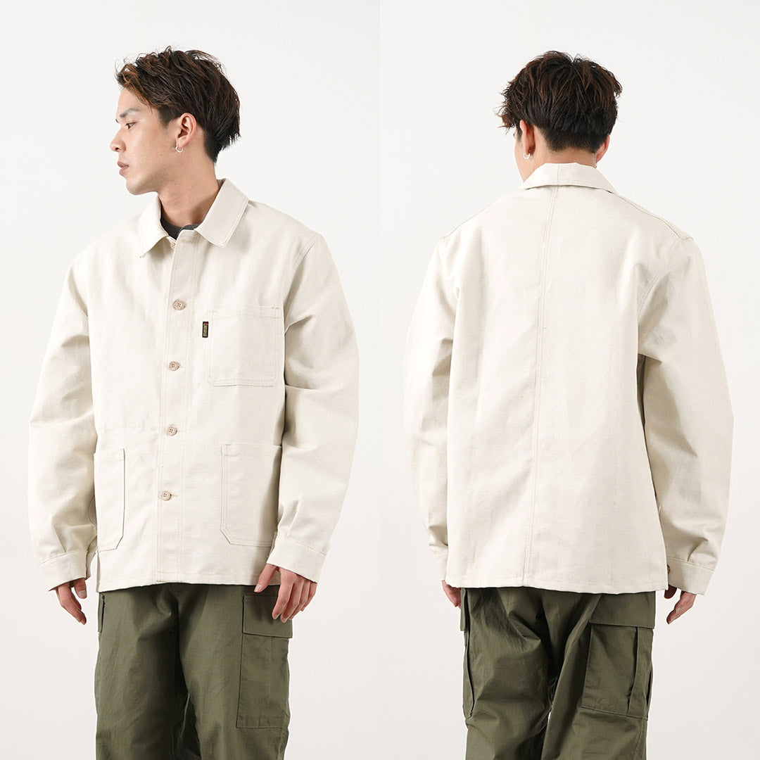 LE LABOUREUR Linen cotton coverall jacket