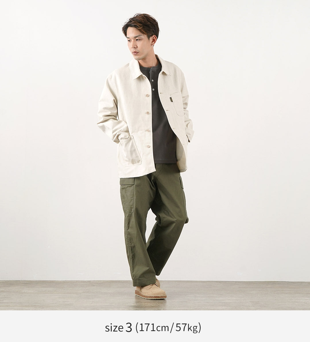 LE LABOUREUR Linen cotton coverall jacket