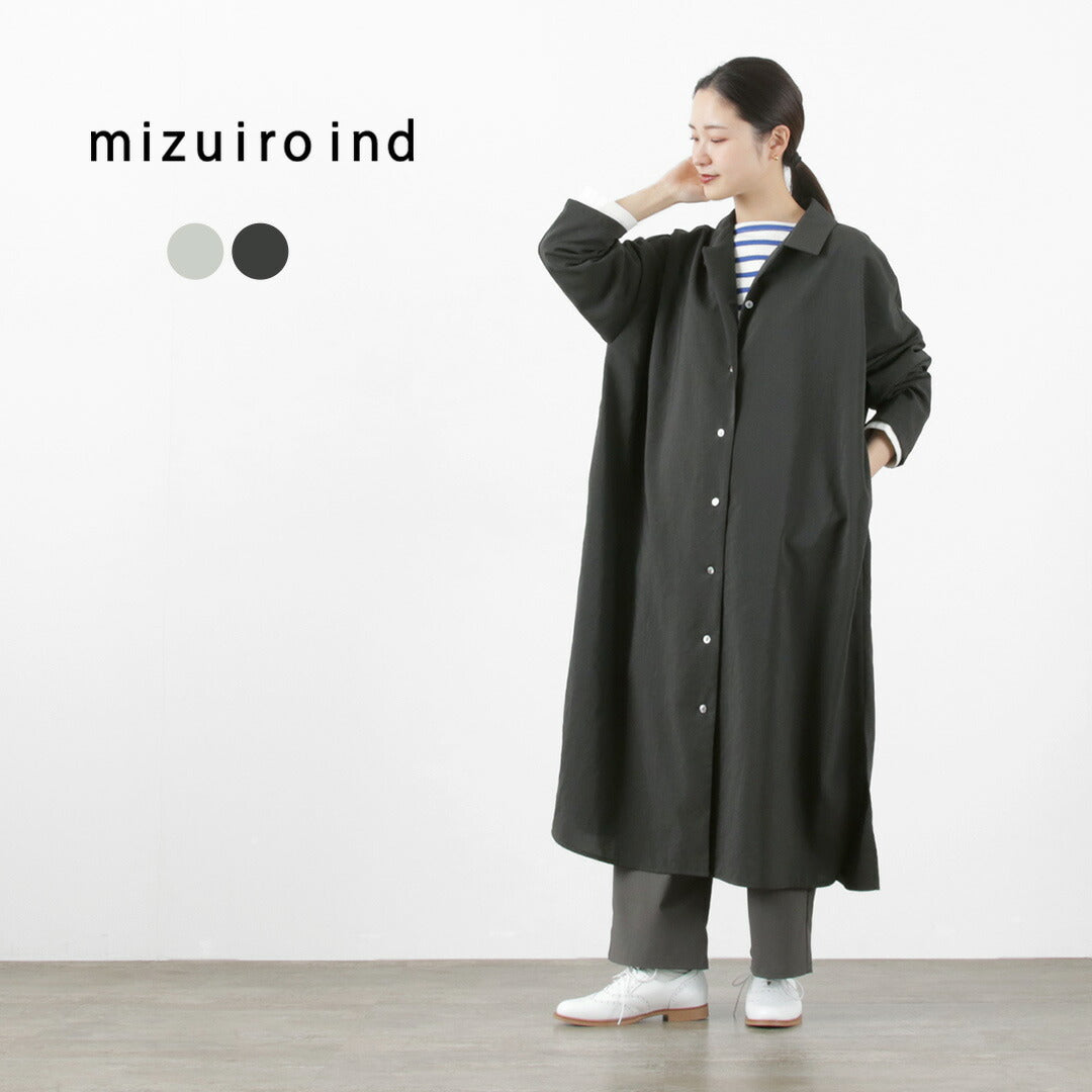 MIZUIRO IND（ミズイロインド） ワイド シャツカラー コート