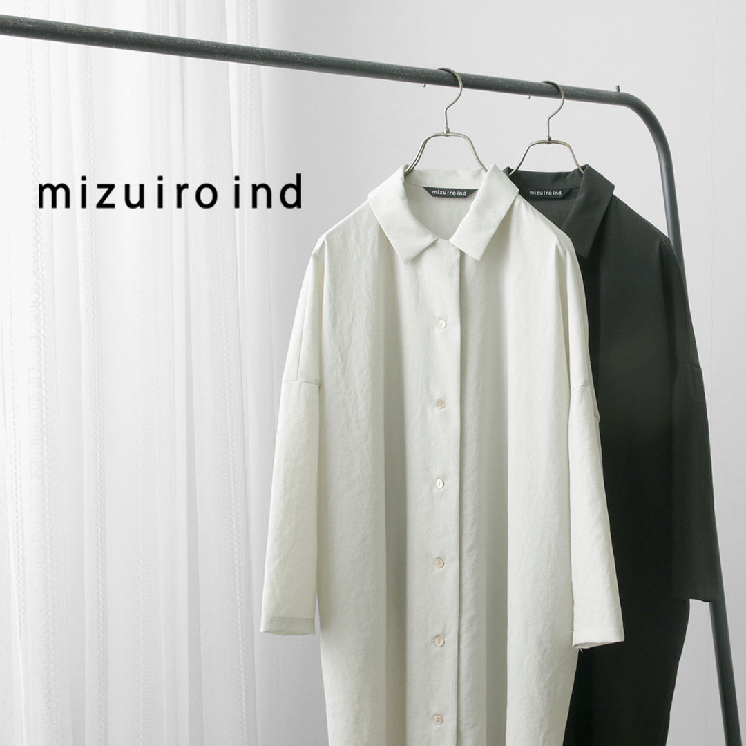 mizuiro ind ミズイロインド　ワイドシャツカラーコート