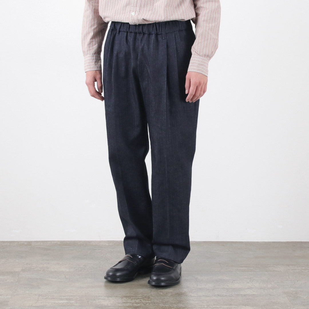 FLISTFIA Denim Wide Tuck Trousers