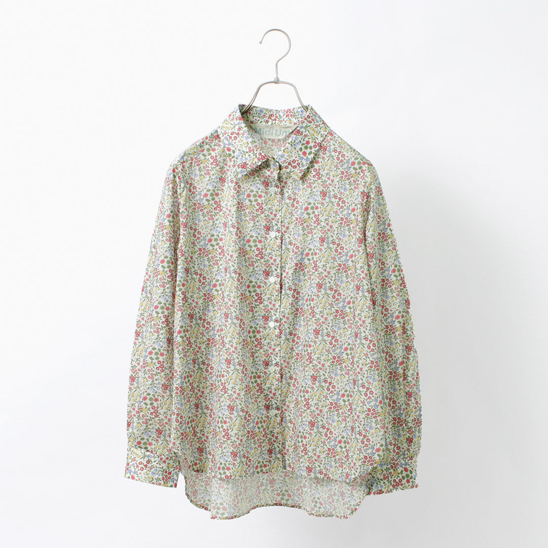 【50％OFF】MIDIUMI（ミディウミ）リバティプリントシャツ / レディース ブラウス 花柄 綿 コットン LIBERTY Print  Sirt【セール】