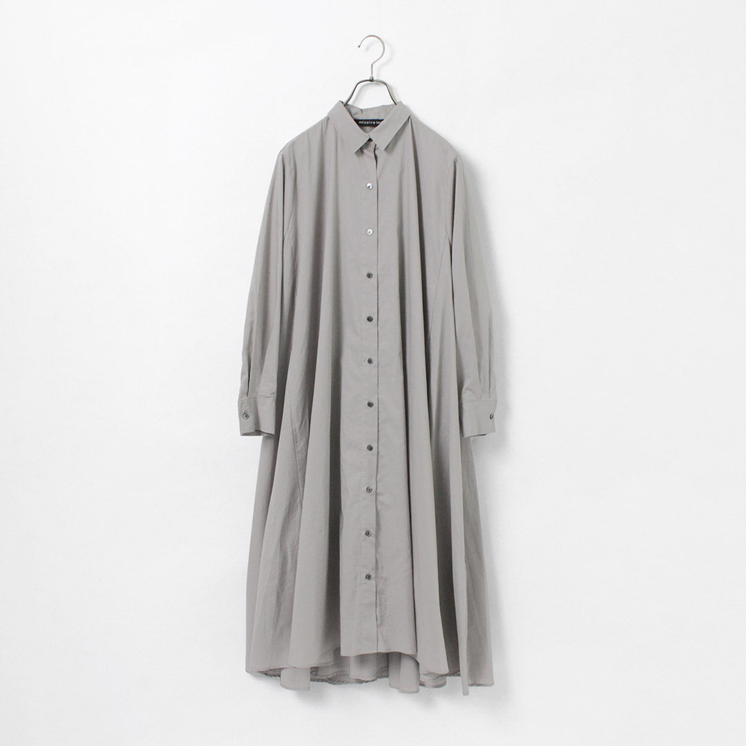 【30％OFF】MIZUIRO IND（ミズイロインド） フレア ロング シャツOP / レディース ワンピース シャツワンピース 長袖 羽織  Flared Long Shirt OP【セール】