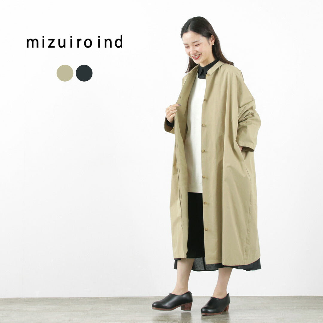 MIZUIRO IND（ミズイロインド） シャツライク コート / レディース ライトアウター ロング丈 長袖 Shirt Like Coat liou