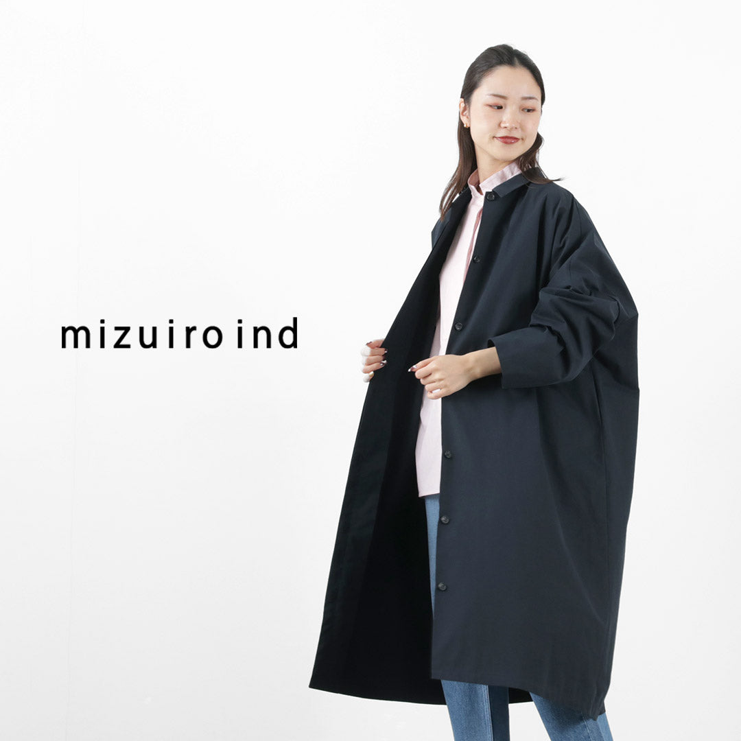 【30％OFF】mizuiro ind（ミズイロインド） シャツライク コート / レディース ライトアウター ロング丈 長袖 Shirt Like  Coat liou【セール】