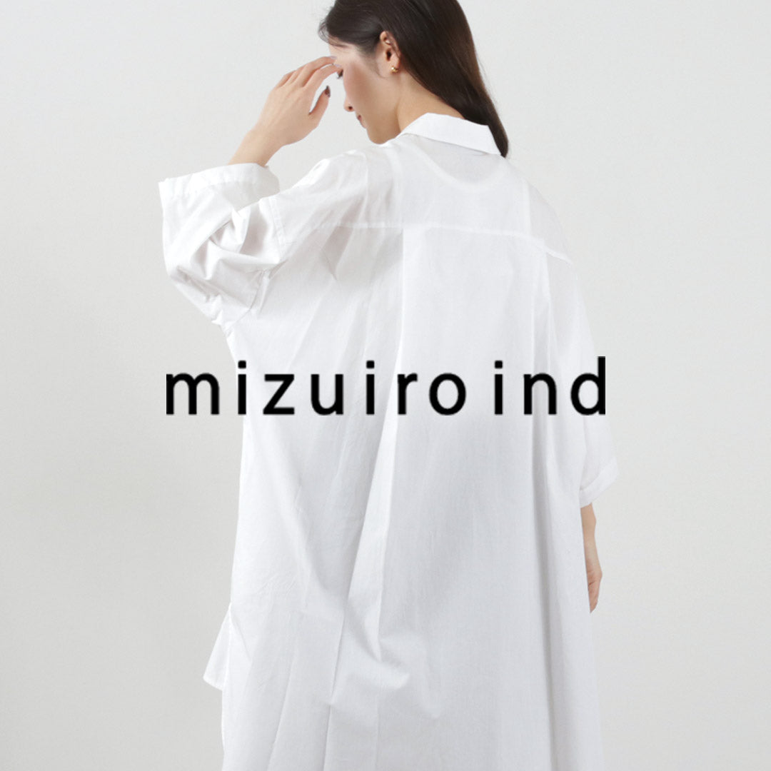 mizuiro ind（ミズイロインド） ハーフスリーブ ワイドシャツ