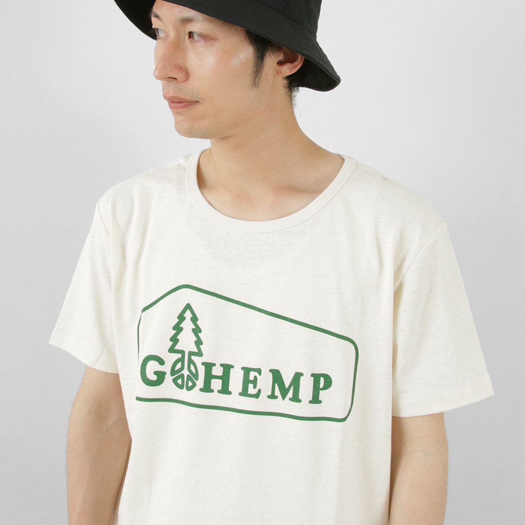 【20％OFF】GOHEMP（ゴーヘンプ） ボックスロゴベーシック半袖Tシャツ / メンズ レディース ヘンプコットン プリント 吸湿 速乾 Logo  Basic S/SL Tee【セール】