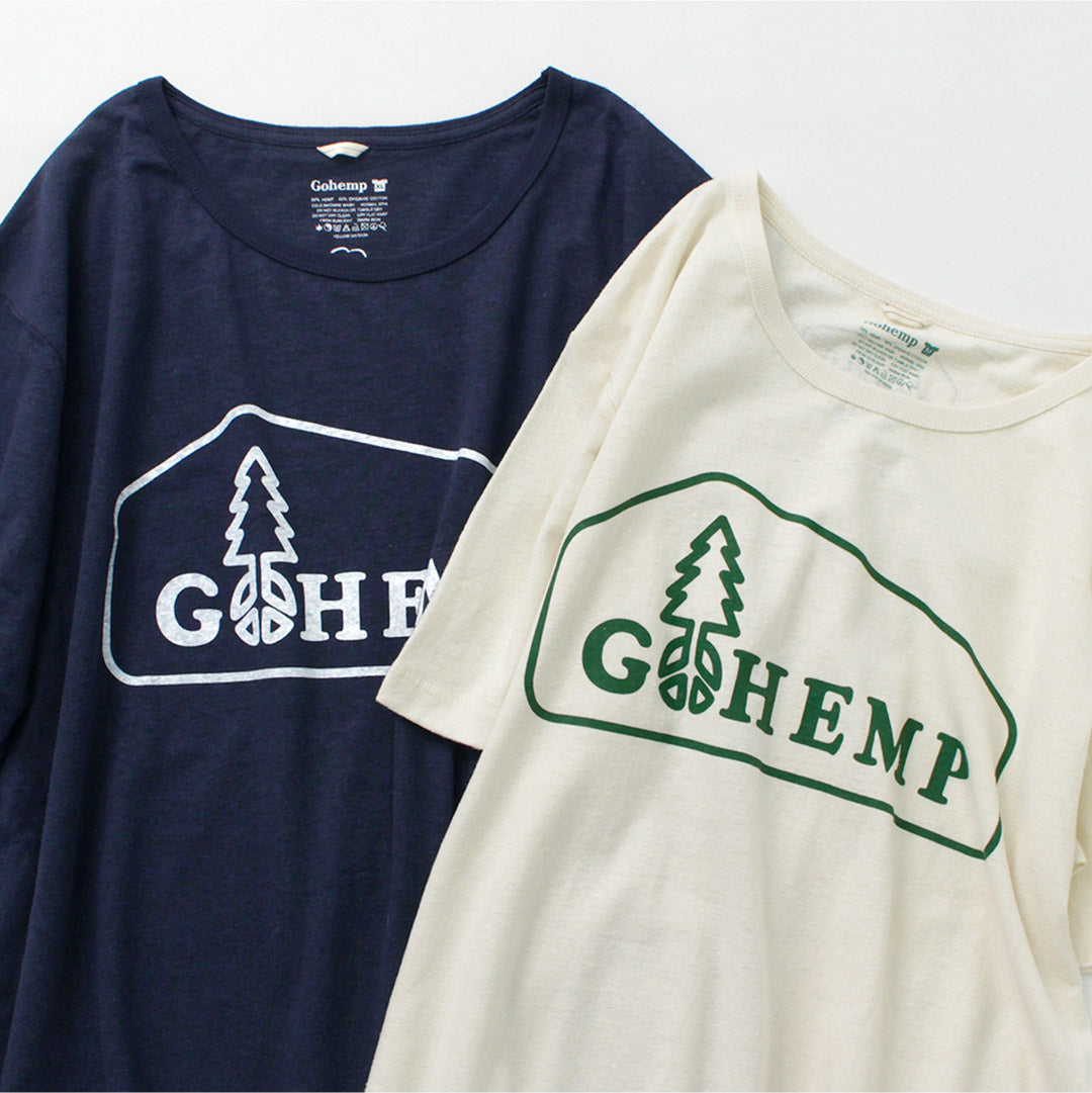 【20％OFF】GOHEMP（ゴーヘンプ） ボックスロゴベーシック半袖Tシャツ / メンズ レディース ヘンプコットン プリント 吸湿 速乾 Logo  Basic S/SL Tee【セール】