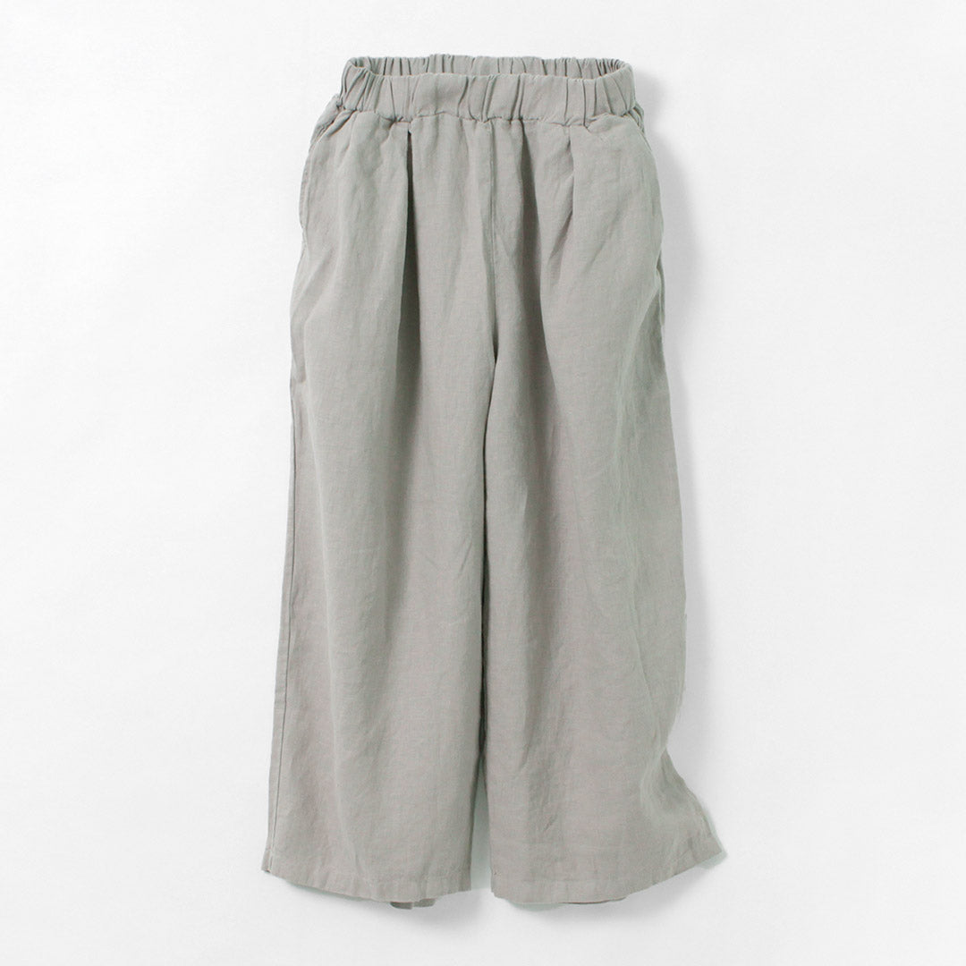 LAITERIE（レイトリー） リユールリネン ワイドタックパンツ / ボトムス 総ゴム ウエストゴム イージー 麻 RELIERLINEN WIDE  TUCK PANTS