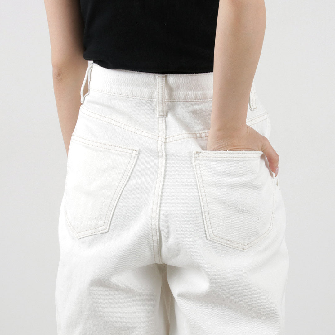 YENN（イェン） ハイライズ タック ワイド パンツ ホワイト / レディース ボトムス デニム ハイウエスト HIGH RIZE TUCK  WIDE PANTS WHITE