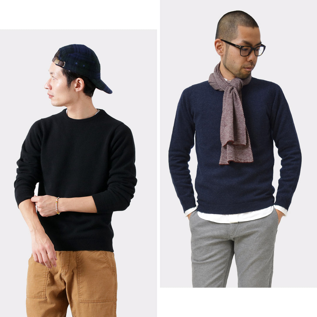 WILLIAM LOCKIE（ウイリアムロッキー） ラムズウール クルーネック ニット / セーター / メンズ / LAMBSWOOL CREW  KNIT