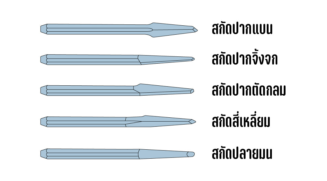 ประเภท หัวเหล็กสกัด