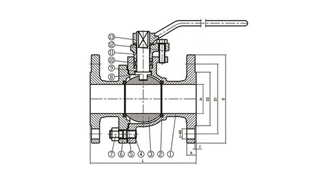 Dimension Ball Valve Arita CBA-F2
