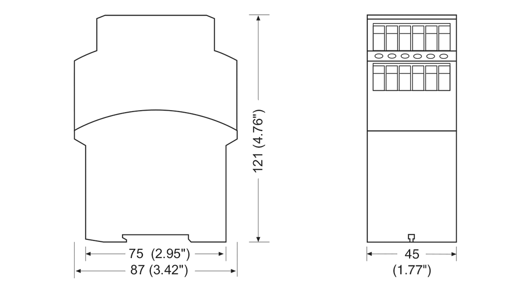 Pilz Safety Relay PNOZ X3 115VAC 24VDC 3n/o 1n/c 1so Code 774315-Dimensions