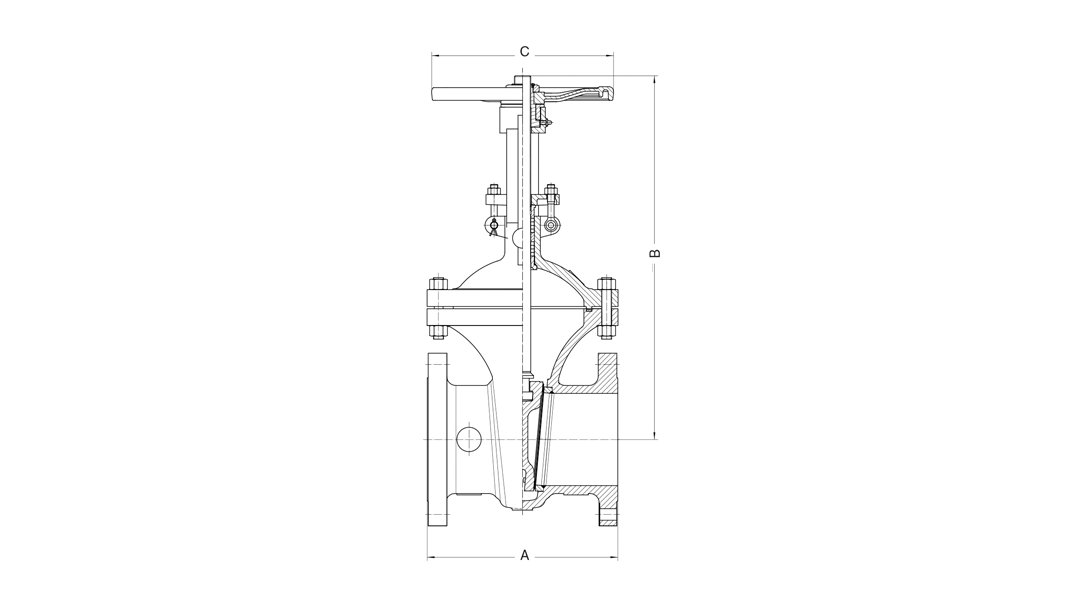 Gate Valve Crane 3 นิ้ว Cast Steel, OS&Y Rising Stem, Model 33XU-F Class 300 (740 Psi)