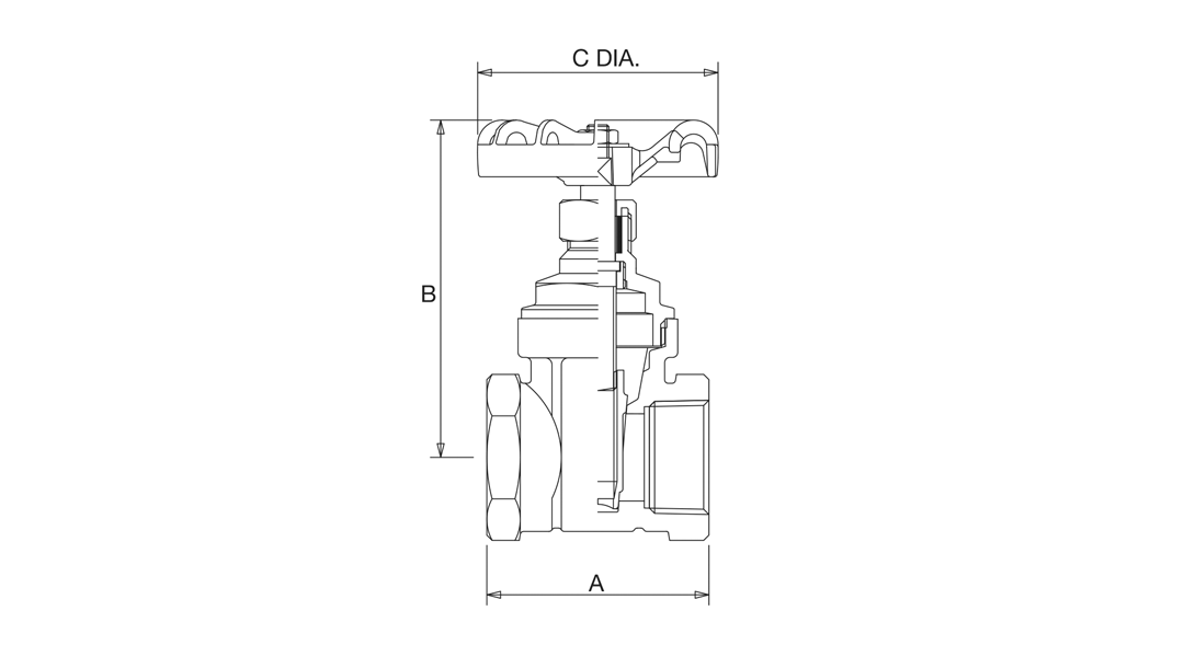 Gate Valve Crane 1 นิ้ว Bronze Model D151 Class PN20