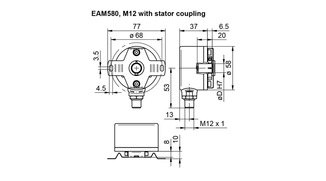 Baumer EAM580 Series Magnetic Absolute Encoder Code EAM580-BAC.5NC6.14180.A
