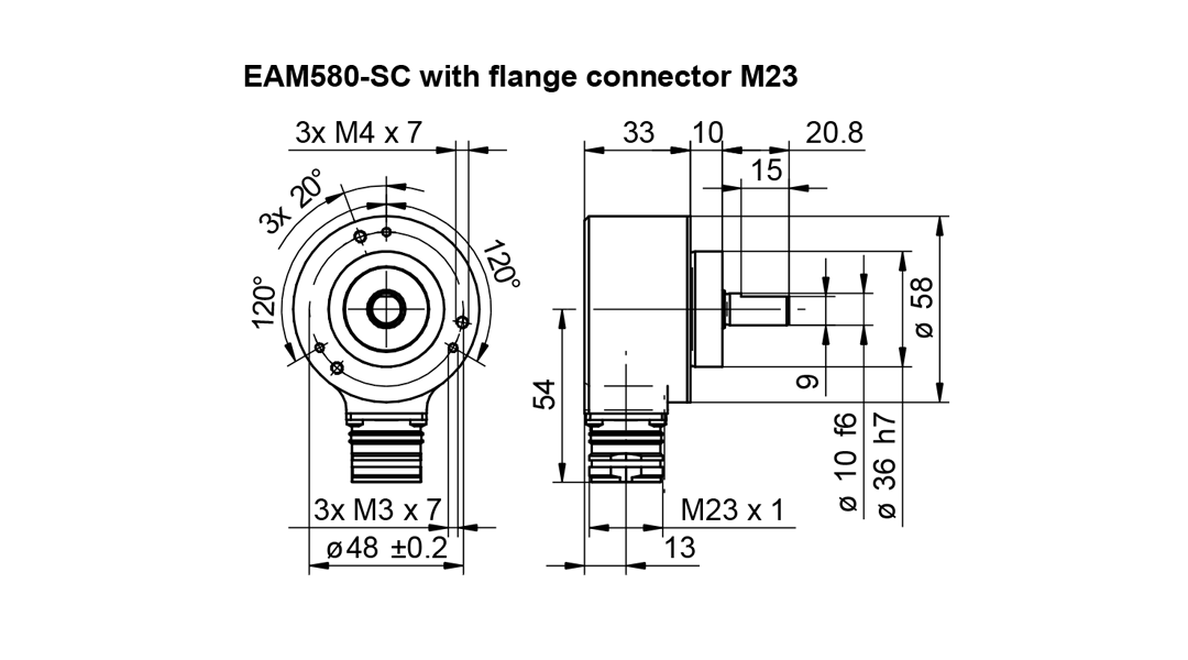 Baumer EAM580 Series Magnetic Absolute Encoder Code EAM580-SC0.5B4G.14130.A