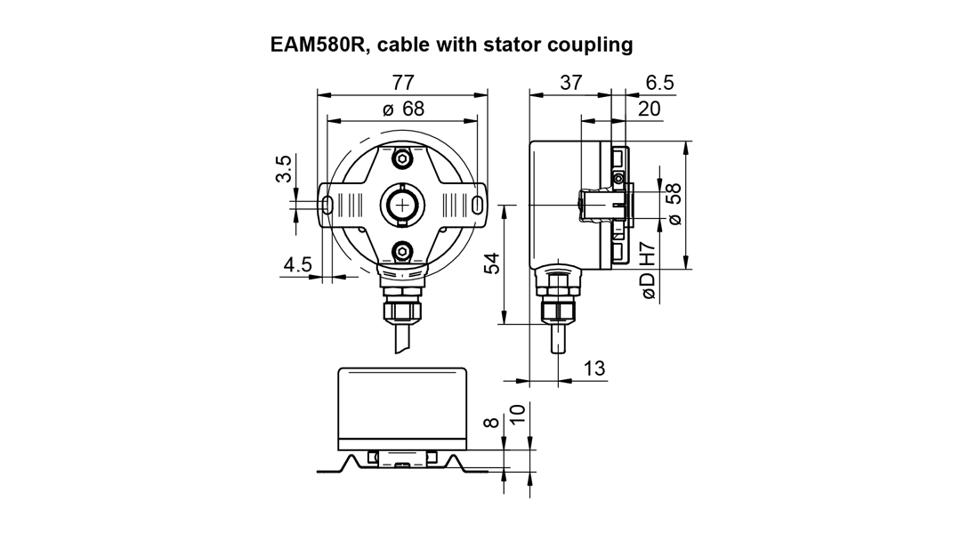 Baumer EAM580 Series Magnetic Absolute Encoder Code EAM580R-BAC.7NC4.A36A1.A