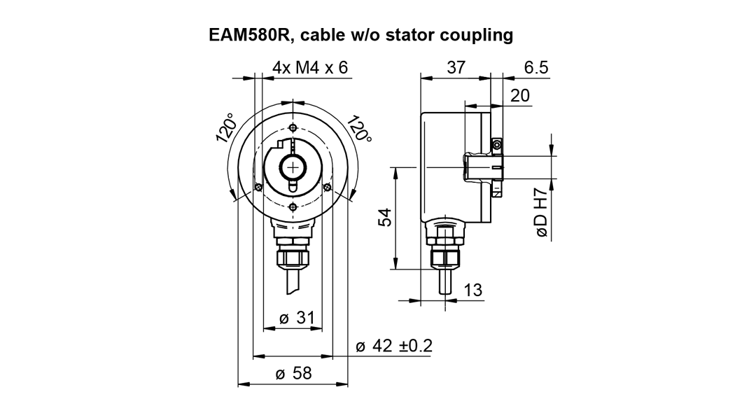 Baumer EAM580 Series Magnetic Absolute Encoder Code EAM580R-BAC.7NC4.A36A1.A