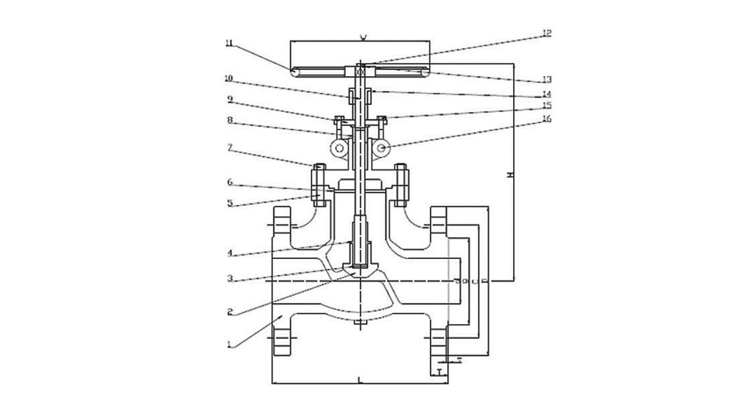 Globe Valve Arita SGL-F104 Dimention