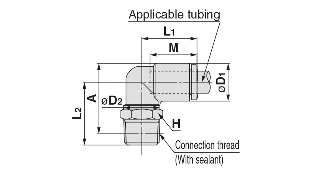 SMC air fitting or SMC air fitting (SMC air fitting) KQ2L10-02AS elbow-thread 1/4 inch
