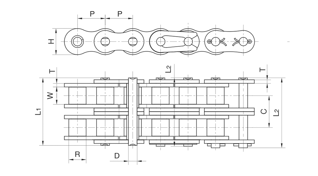 KANA full chain link, number 100-2R