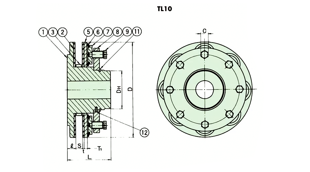 Tsubaki Torque Limiter Code TL10-16-B12.5