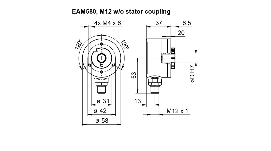 Baumer EAM580 Series Magnetic Absolute Encoder, Code EAM580-BNC.7LC6.14180.A