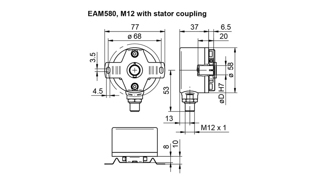 Baumer EAM580 Series Magnetic Absolute Encoder, Code EAM580-BNC.7LC6.14180.A