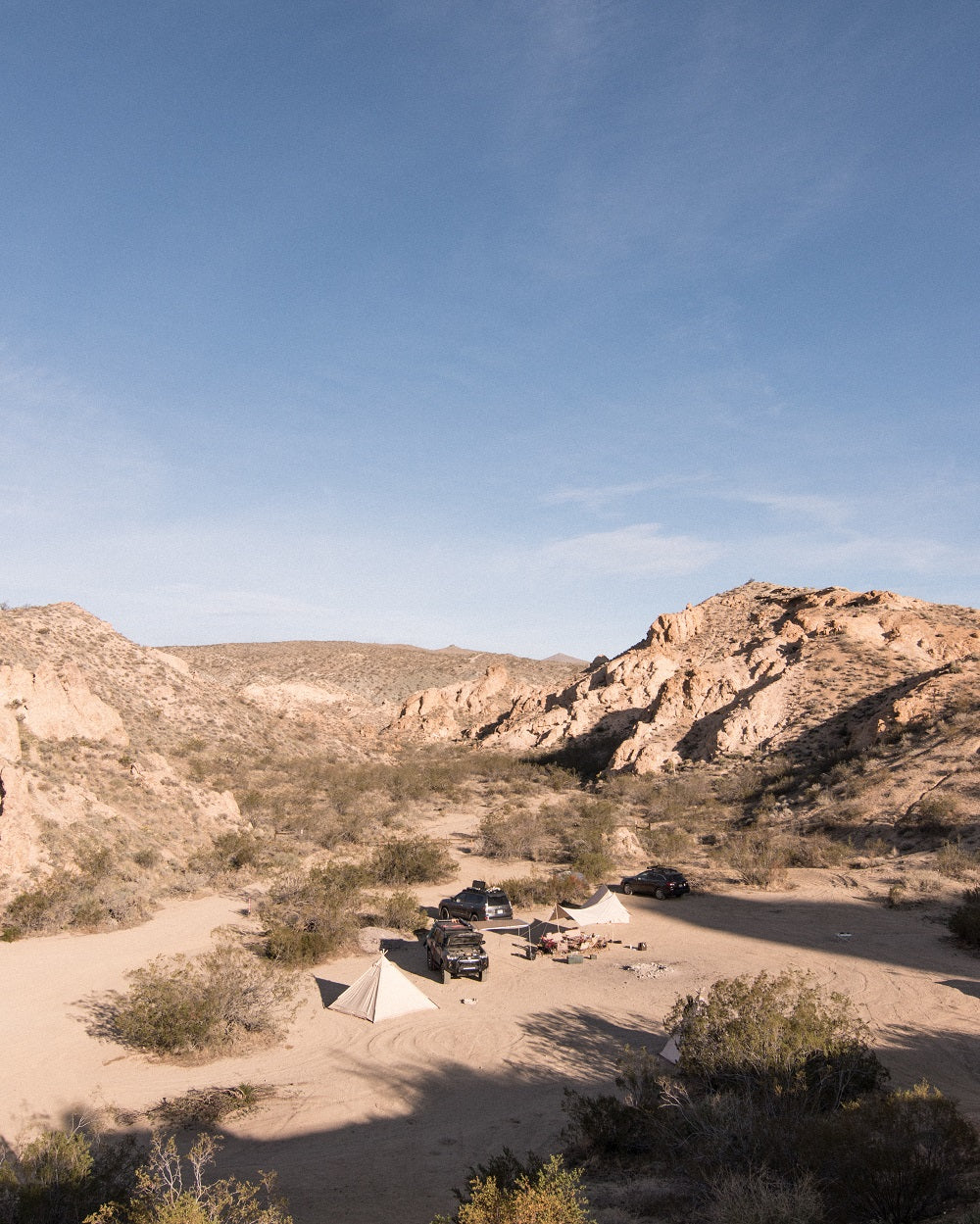 campsite in jawbone canyon mojave