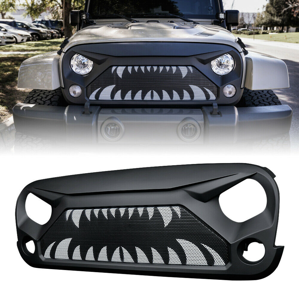 Black Xprite Gladiator Front Grille with Teeth Steel Mesh for 2007-2018 Jeep  Wrangler Jk from Weathers Auto Supply