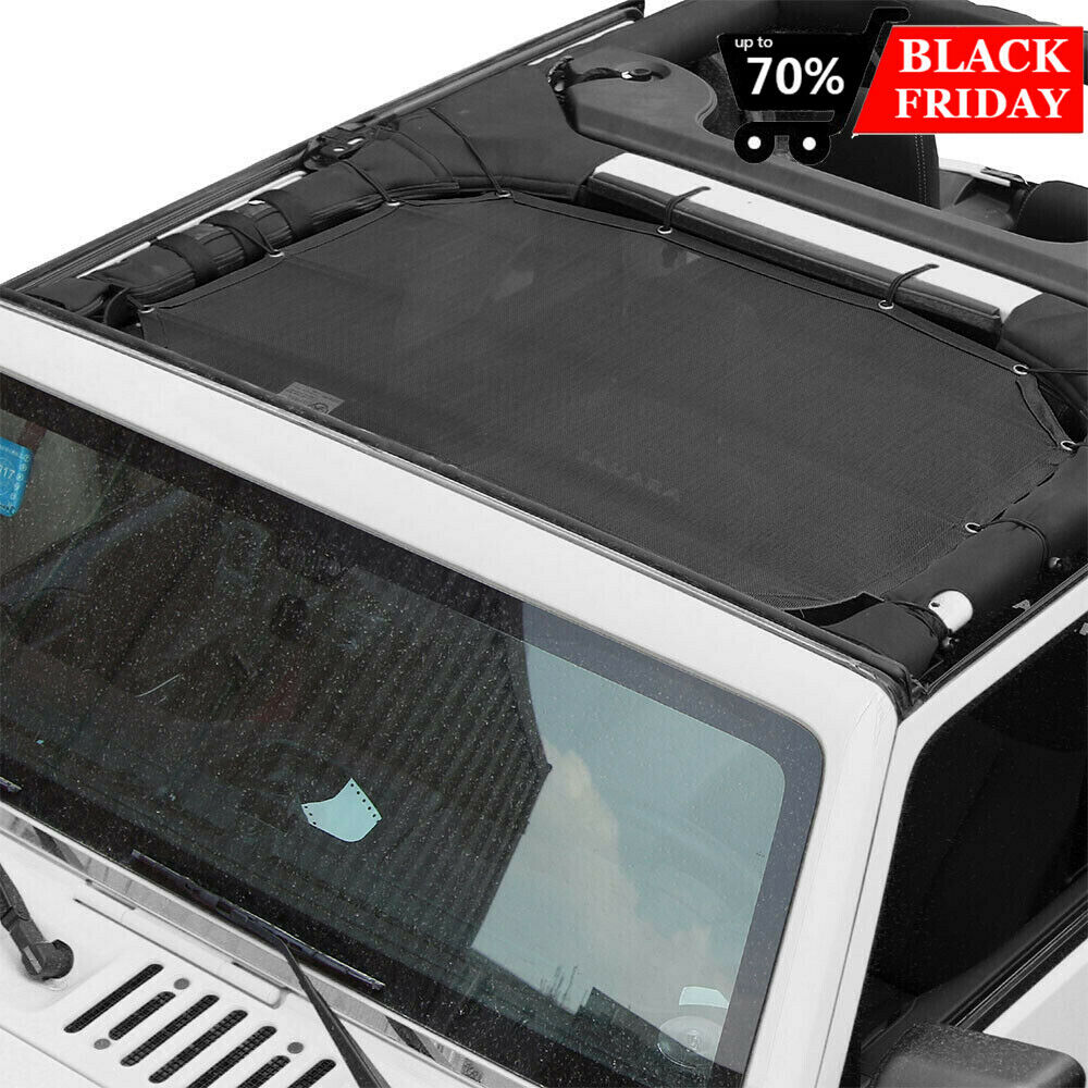 Black Mesh Sunshade UV Protection Full Top Cover for Jeep Wrangler from  Weathers Auto Supply