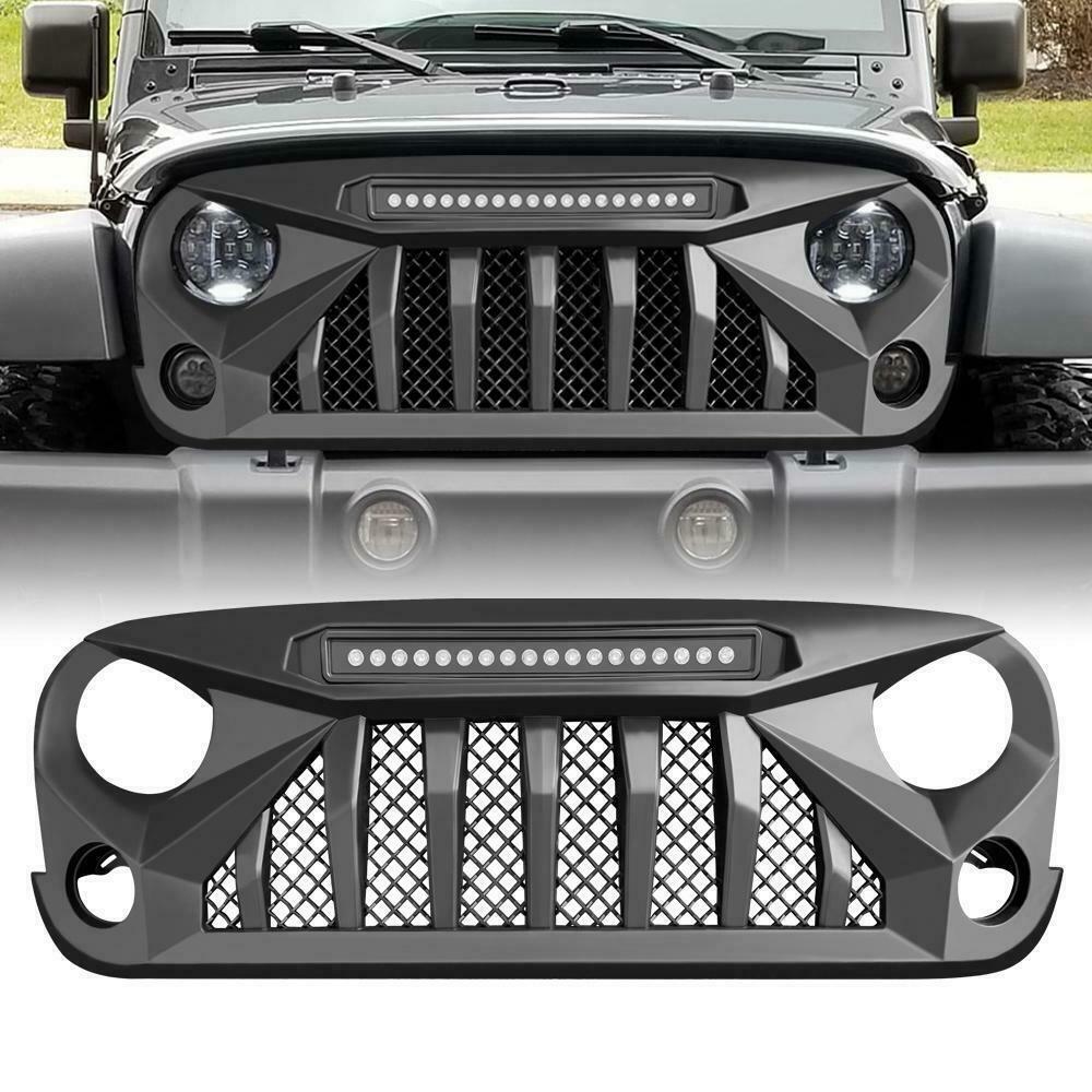 Black Front Mars Grille With LED Off-Road Lights for 07-18 Jeep Wrangler  from Weathers Auto Supply