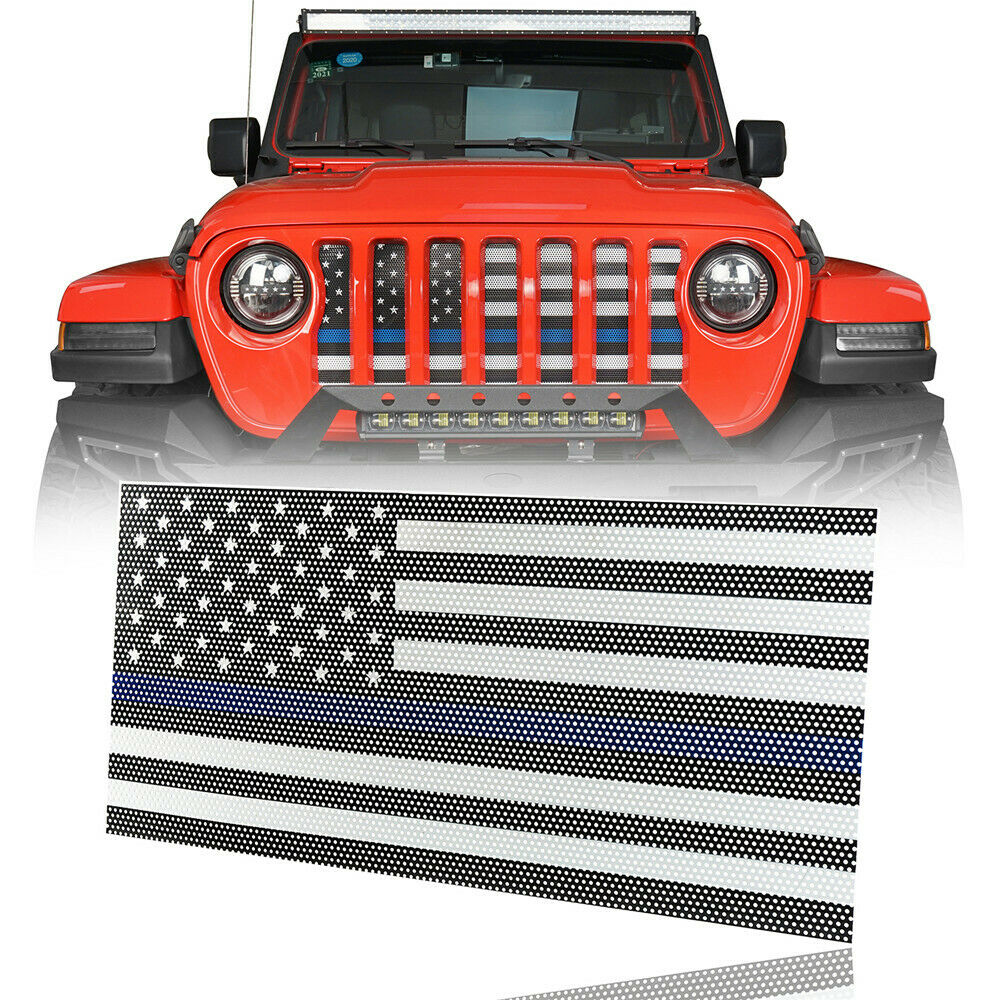 Blue Stripe Old Glory USA Flag Mesh Grille Insert for 18-21 Jeep Wrangler  from Weathers Auto Supply