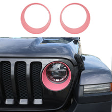 Pink Headlight Decoration with Black Trim Covers Trim for 18+ Jeep Wrangler  Jl from Weathers Auto Supply