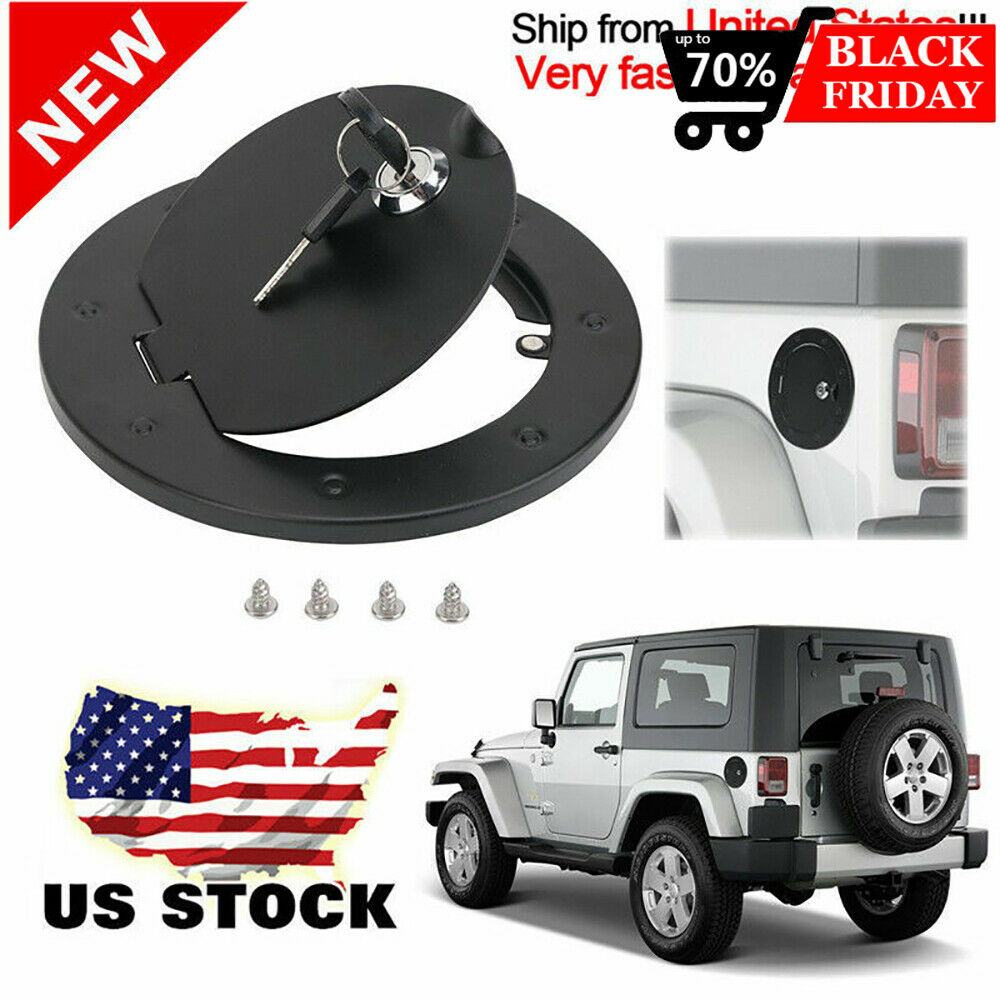Fuel Door Gas Cap Cover With Lock for Jeep Wrangler Jk & Unlimited 2007-2017  from Weathers Auto Supply