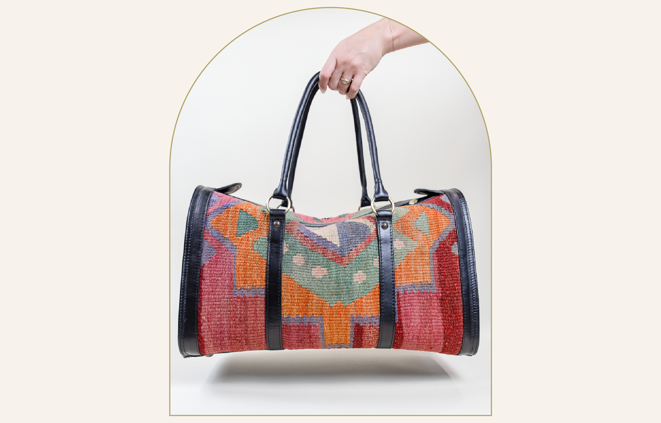 Holiday Gift Guide - Kilim Leather Weekender Duffle Travel Bag