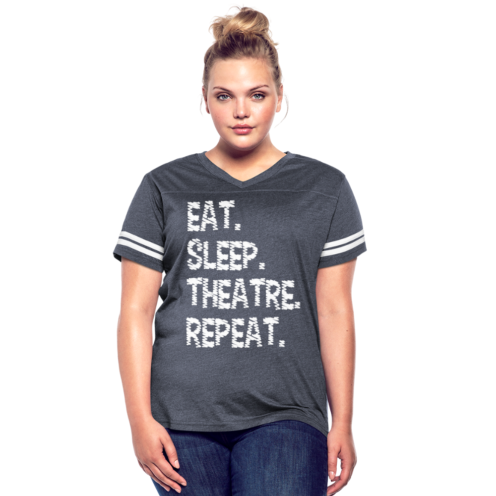 Eat Sleep Theatre Repeat Women’s Vintage Sport T-Shirt - vintage navy/white