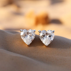 Heart Shaped Moissanite Earrings Set