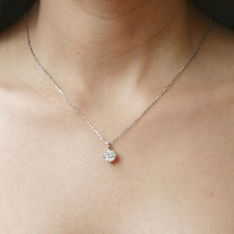 Arista Silver Moissanite Pendant Necklace