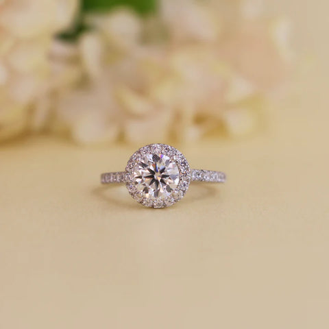 Monroe Silver Moissanite Ring