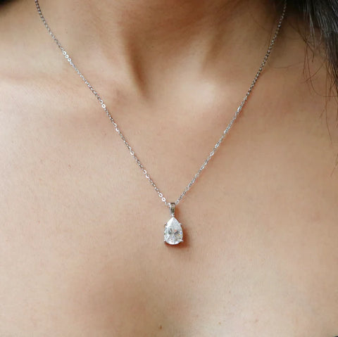 Serendipity Silver Moissanite Pendant Necklace