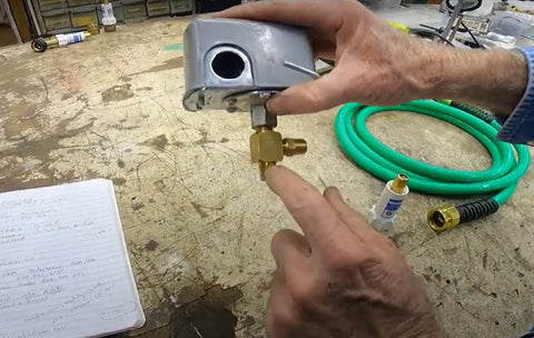 Showing the connector installed on the pressure switch